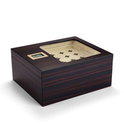 Cigarloong Camlı Puro Kutusu Humidor Ebony 40's - 1