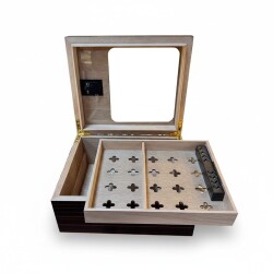 Cigarloong Camlı Puro Kutusu Humidor Ebony 40's - 4