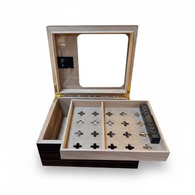 Cigarloong Camlı Puro Kutusu Humidor Ebony 40's - 4