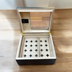 Cigarloong Camlı Puro Kutusu Humidor Karbon Desen 40's - 4