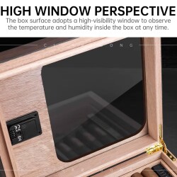 Cigarloong Camlı Puro Kutusu Humidor Karbon Desen 40's - 5