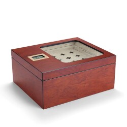 Cigarloong Camlı Puro Kutusu Humidor Rosewood 40's - CigarLoong
