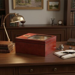Cigarloong Camlı Puro Kutusu Humidor Rosewood 40's - 4