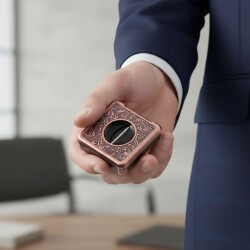 Cigarloong Çok Foksiyonlu Metal Puro V Kesici Antik Bakır - 3