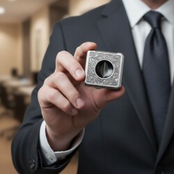 Cigarloong Çok Foksiyonlu Metal Puro V Kesici Antik Silver - 3