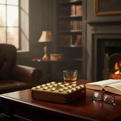 Cigarloong Çoklu Ahşap Kare Puro Küllüğü Gold - 2