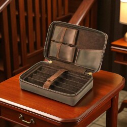 CigarLoong Crazy Deri Puro Taşıma Çantası Kahve 4'lü - 3