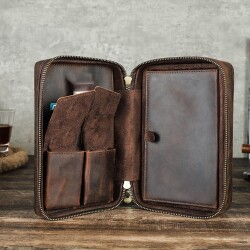 CigarLoong Crazy Deri Puro Taşıma Çantası Kahve 4'lü - 2