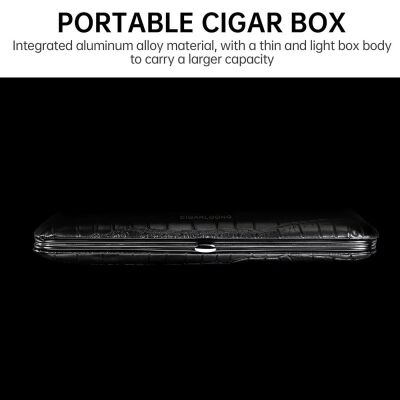 CigarLoong Croco Deri Puro Taşıma Çantası Siyah 5li 60 Ring - 3