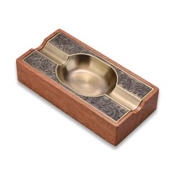 Cigarloong Damascus Ahşap Puro Küllüğü Bronze 2li - CigarLoong