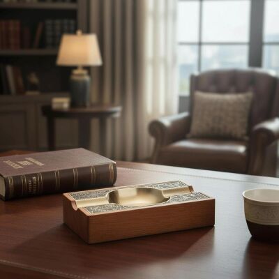 Cigarloong Damascus Ahşap Puro Küllüğü Bronze 2li - 2