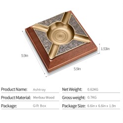 Cigarloong Damascus Ahşap Puro Küllüğü Bronze 4lü - 3