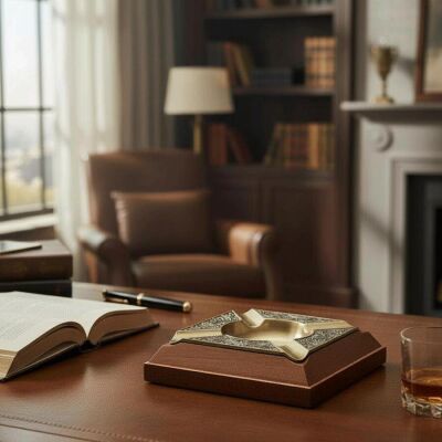 Cigarloong Damascus Ahşap Puro Küllüğü Bronze 4lü - 2