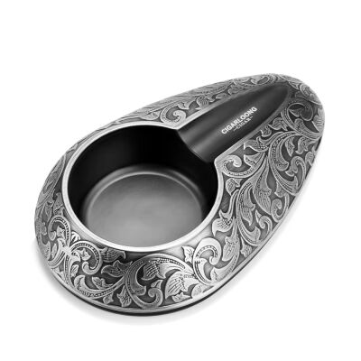 Cigarloong Damascus Oval Metal Puro Küllüğü Siyah Tekli - 1