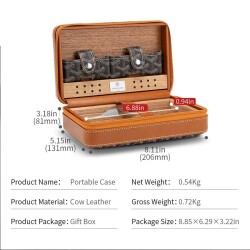 CigarLoong Deri Puro Taşıma Çantası 4'lü Grey - CigarLoong (1)