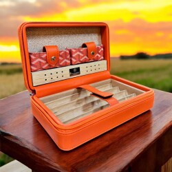 CigarLoong Deri Puro Taşıma Çantası 4'lü Turuncu - CigarLoong (1)