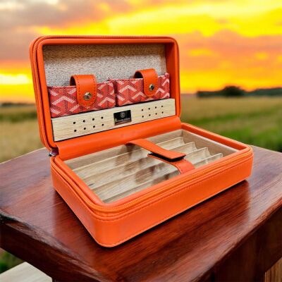 CigarLoong Deri Puro Taşıma Çantası 4'lü Turuncu - 2