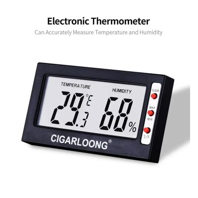 Cigarloong Dijital Higrometre Nem Isı Ölçer Diktörtgen - 2