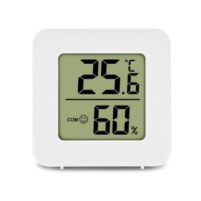 Cigarloong Dijital Higrometre Nem Isı Ölçer Kare Beyaz - 1