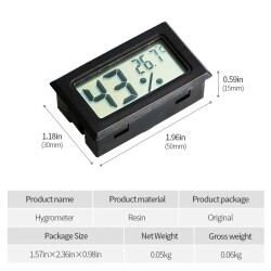 Cigarloong Dijital Mini Higrometre Nem Isı Ölçer Diktörtgen - CigarLoong (1)