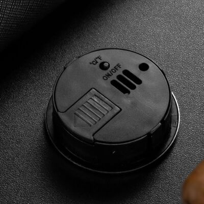 Cigarloong Dijital Mini Higrometre Nem Isı Ölçer Yuvarlak Gold - 3
