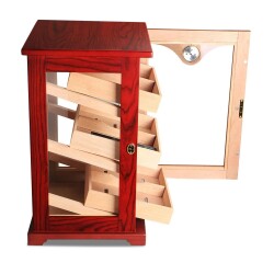 Cigarloong Gastro Camlı 3 Raflı Puro Kutusu Humidor Ceviz 100's - 3