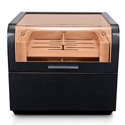 Cigarloong Karbon Desen Camlı Katlı Humidor Puro Kutusu 150s - 4