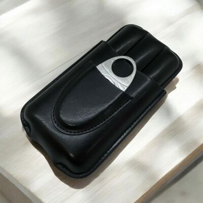 CigarLoong Kesicili Deri Puro Kılıfı 3'lü Siyah 56Ring - 3