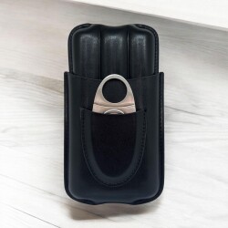 CigarLoong Kesicili Deri Puro Kılıfı 3'lü Siyah 56Ring - 4