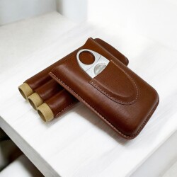 CigarLoong Kesicili Deri Puro Kılıfı 3'lü Kahve 60Ring - 3