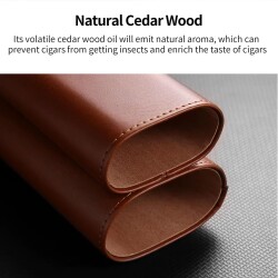 CigarLoong Kesicili Sedirli Deri Puro Kılıfı 3'lü Croco Kahve - 3