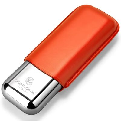 CigarLoong Metal Deri Puro Kılıfı 2'li Turuncu 60Ring - 1