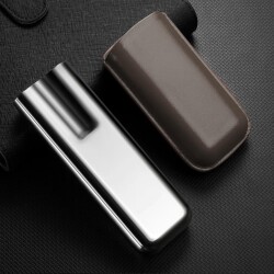 CigarLoong Metal Deri Puro Kılıfı 2'li Vizon Grey 60Ring - 3