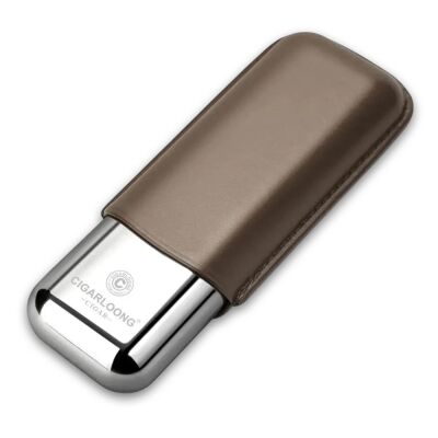 CigarLoong Metal Deri Puro Kılıfı 2'li Vizon Grey 60Ring - 1