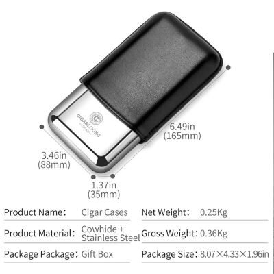 CigarLoong Metal Deri Puro Kılıfı 3'lü Siyah 60Ring - 4