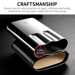 CigarLoong Metal Deri Puro Kılıfı 3'lü Turuncu 60Ring - 4