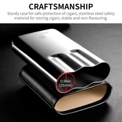 CigarLoong Metal Deri Puro Kılıfı 3'lü Vizon 60Ring - 2