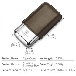 CigarLoong Metal Deri Puro Kılıfı 3'lü Vizon 60Ring - 3