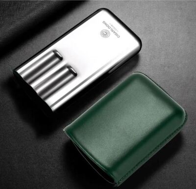 CigarLoong Metal Deri Puro Kılıfı 3'lü Yeşil 60Ring - 2