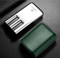 CigarLoong Metal Deri Puro Kılıfı 3'lü Yeşil 60Ring - CigarLoong (1)