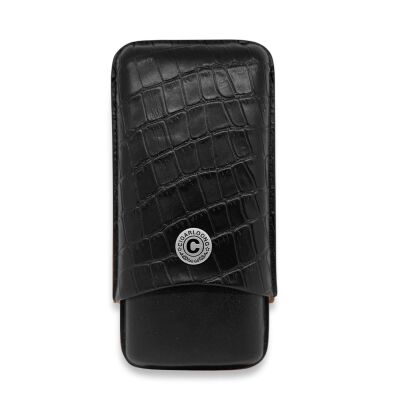 CigarLoong Metal Logolu Deri Puro Kılıfı 3'lü Siyah 62Ring - 1