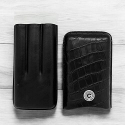 CigarLoong Metal Logolu Deri Puro Kılıfı 3'lü Siyah 62Ring - 3