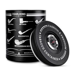 Cigarloong Metal Pipo Tutun Kavanozu Siyah - CigarLoong (1)