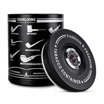 Cigarloong Metal Pipo Tutun Kavanozu Siyah - 2