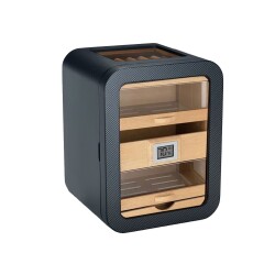 Cigarloong Skylight Camlı 5 Çekmeceli Puro Kutusu Karbon Desen 80's - CigarLoong