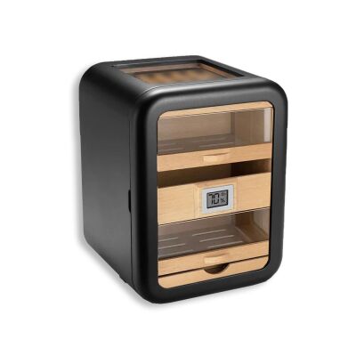 Cigarloong Skylight Camlı 5 Çekmeceli Puro Kutusu Siyah 80's - 1