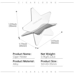 Cigarloong Star Metal Katlanır Puro Standı Sehpası Krom - 3