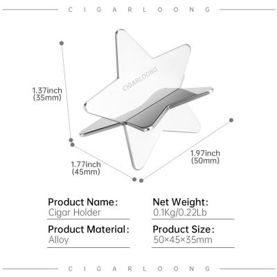 Cigarloong Star Metal Katlanır Puro Standı Sehpası Krom - 3