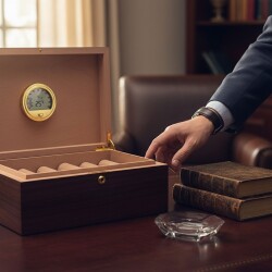 Cigarloong Yuvarlak Dijital Higrometre Nem Isı Ölçer Gold 7cm - 3