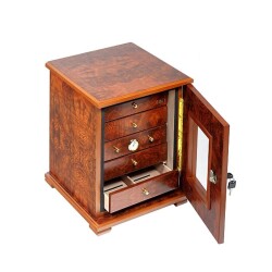 Cigarspa Elektronik Nemlendiricili 5 Çekmeceli Humidor Puro Kutusu Karaağaç - Lubinski İtaly (1)